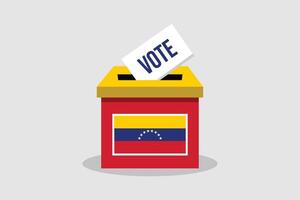 Venezuela scrutin boîte plat et minimaliste illustration concept. voter conceptuel art. élections. vecteur