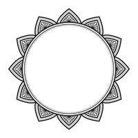 Facile monochromatique noir et blanc silhouette géométrique floral mandala rond Cadre frontière art vecteur