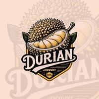 logo de durian conception. illustration de un fruit durian. durian étiqueter. vecteur