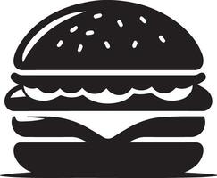 Burger silhouette illustration sur blanc Contexte. Burger logo vecteur