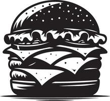 Burger silhouette illustration sur blanc Contexte. Burger logo vecteur