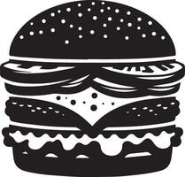 Burger silhouette illustration sur blanc Contexte. Burger logo vecteur