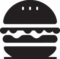 Burger silhouette illustration sur blanc Contexte. Burger logo vecteur