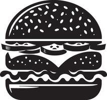 Burger silhouette illustration sur blanc Contexte. Burger logo vecteur