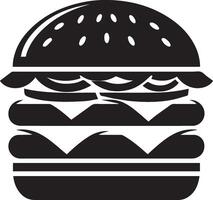 Burger silhouette illustration sur blanc Contexte. Burger logo vecteur