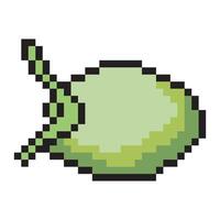 vert noix de coco fruit dans pixel art style vecteur