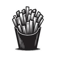 français frites illustration. français frites logo isolé sur blanc Contexte vecteur