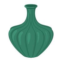coloré céramique vase. porcelaine vase pour fleurs, antique poterie, floral et abstrait motifs. vase poterie, floral pot, coloré cruche. branché plat style isolé sur blanc illustration vecteur