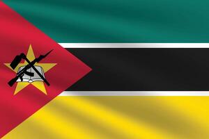 nationale drapeau de mozambique. mozambique drapeau. agitant mozambique drapeau. vecteur