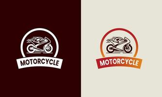 sport automobile logo modèle, parfait logo pour courses équipes, moto, moto communauté, moto logo concept vecteur