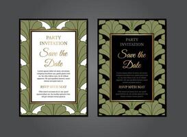 vert art déco gatsby invitation conception vecteur