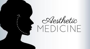 esthétique médicament Contexte illustration avec femme visage vecteur