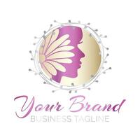 floral beauté salon logo conception vecteur