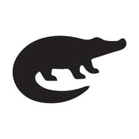 minimaliste crocodile logo sur une blanc Contexte vecteur