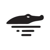 minimaliste crocodile logo sur une blanc Contexte vecteur