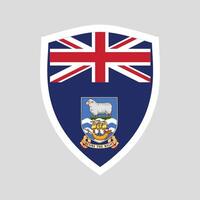 Falkland îles drapeau dans bouclier forme vecteur