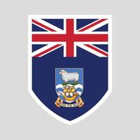 Falkland îles drapeau dans bouclier forme vecteur
