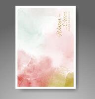 cartes avec fond aquarelle. conception pour votre couverture, date, carte postale, bannière, logo. vecteur