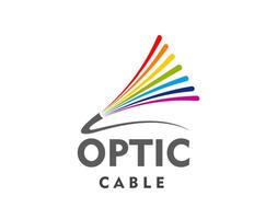 fibre optique câble arc en ciel fils, télécommunication vecteur