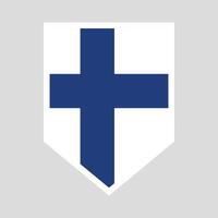 Finlande drapeau dans bouclier forme Cadre vecteur