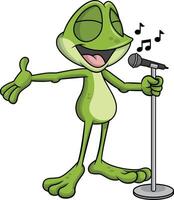 grenouille mascotte en chantant illustration vecteur