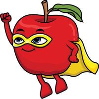 Pomme super-héros personnage illustration vecteur