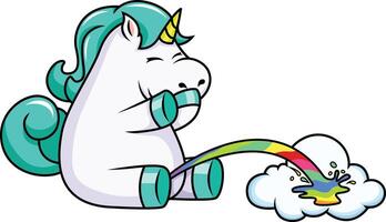 fou rire Licorne pisser arc en ciel couleurs illustration vecteur