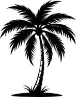 une noir silhouette de une noix de coco arbre vecteur