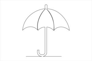 continu Célibataire ligne dessin de parapluie abstrait parapluie ligne art illustration vecteur