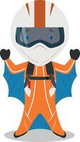 des sports dessin animé illustrations. wingsuit vecteur