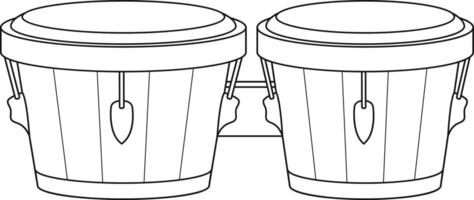facile coloration dessin animé illustration de une bongo isolé sur blanc Contexte vecteur
