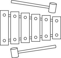 facile coloration dessin animé illustration de une xylophone isolé sur blanc Contexte vecteur