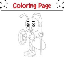 fourmi coloration page. Bugs et insecte coloration livre pour les enfants vecteur