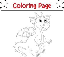 dragon coloration page. content animal coloration livre pour les enfants. vecteur