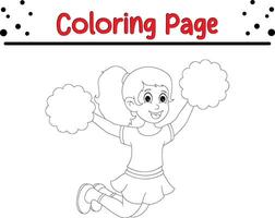 mignonne fille coloration page. coloration livre pour enfants. vecteur