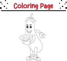 fruit dessin animé personnage coloration page. coloration livre pour enfants. vecteur