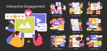 interactif engagement. plat illustration vecteur