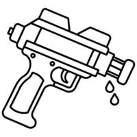 l'eau pistolet contour coloration livre page ligne art illustration numérique dessin vecteur