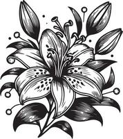 botanique lis de le vallée illustration lis de le vallée fleur et feuille dessin illustration avec ligne art sur blanc arrière-plans, vecteur