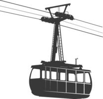 silhouette aérien tramway noir Couleur seulement vecteur