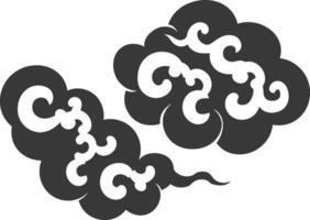 silhouette chinois nuage symbole noir Couleur seulement vecteur