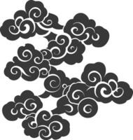 silhouette chinois nuage symbole noir Couleur seulement vecteur