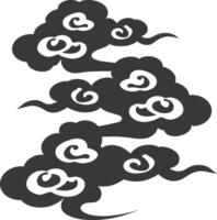 silhouette chinois nuage symbole noir Couleur seulement vecteur