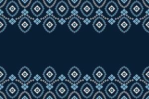 traditionnel ethnique motifs ikat géométrique en tissu modèle traverser point.ikat broderie ethnique Oriental pixel marine bleu Contexte. résumé,illustration. texture, décoration, papier peint. vecteur