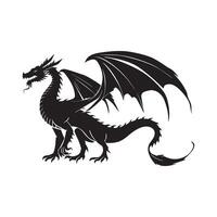silhouette noir dragon illustration vecteur
