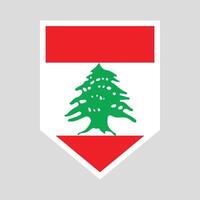 Liban drapeau dans bouclier forme Cadre vecteur