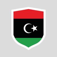 Libye drapeau dans bouclier forme Cadre vecteur