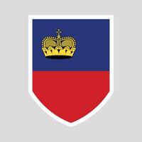 Liechtenstein drapeau dans bouclier forme Cadre vecteur