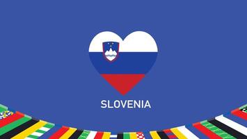 slovénie drapeau cœur équipes européen nations 2024 abstrait des pays européen Allemagne Football symbole logo conception illustration vecteur
