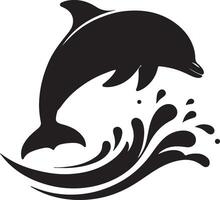 silhouettes sauter dauphins isolé sur blanc Contexte vecteur